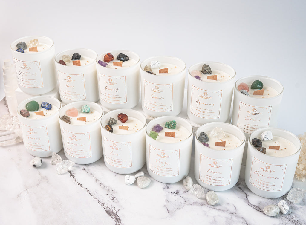 Introducing Our Zodiac Crystal Candles: Personalised Fragrances and Crystals for Your Well-Being