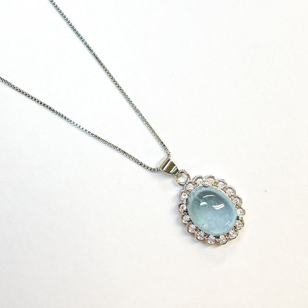 Aquamarine Flower Necklace