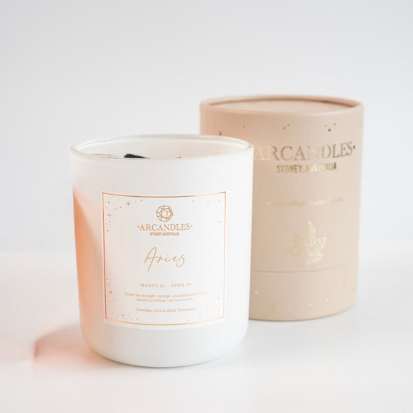 Aries - Personalised Crystal Candle