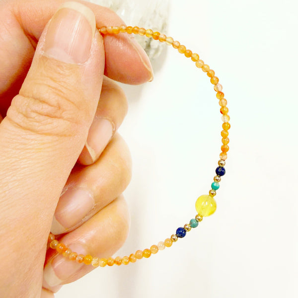 Carnelian Bracelet with Amber