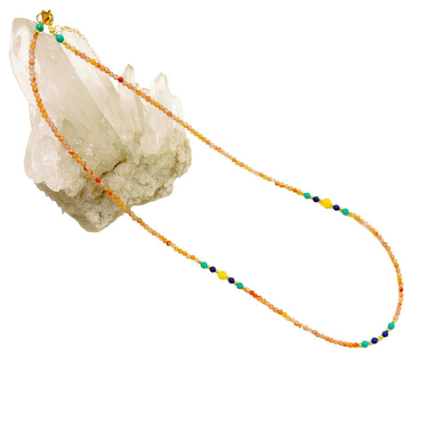 Carnelian Necklace with Amber