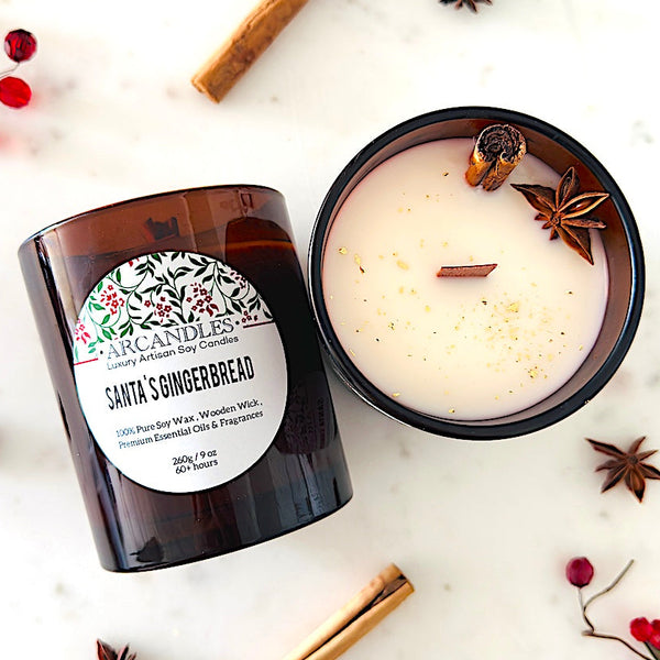 Santa's Gingerbread Candle