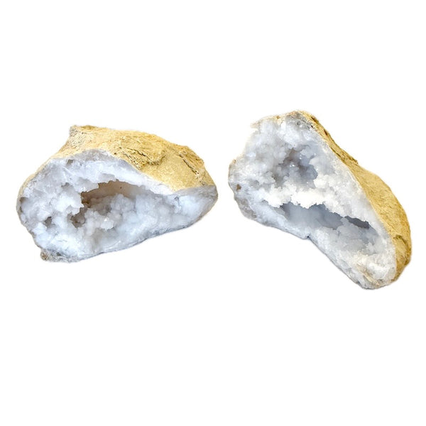 Clear Quartz Geode Pair (Medium)