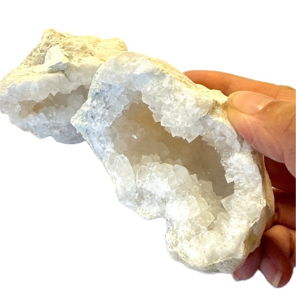 Clear Quartz Geode Pair (Medium)