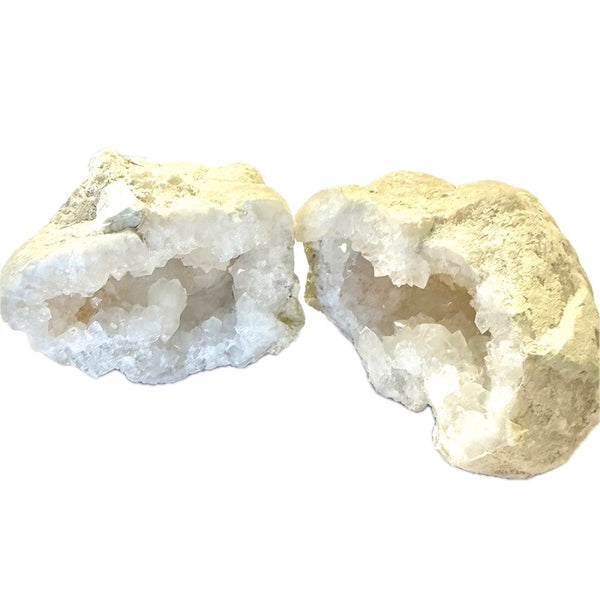 Clear Quartz Geode Pair (Medium)