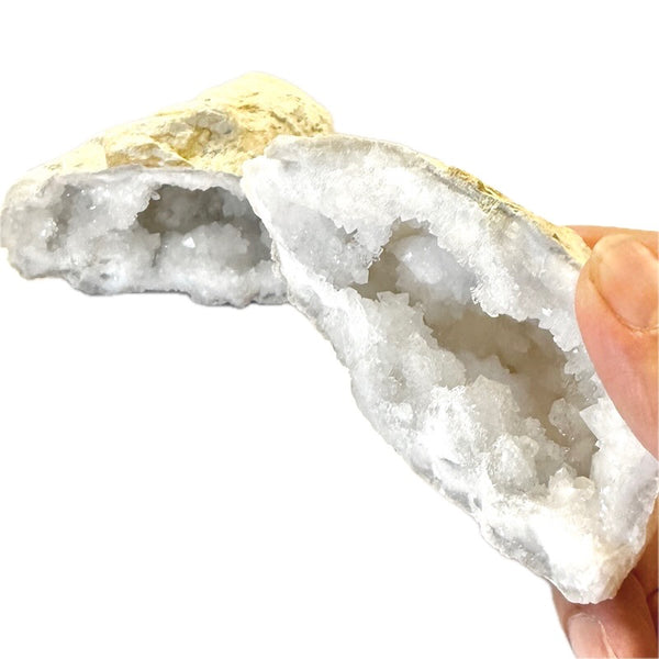 Clear Quartz Geode Pair (Medium)