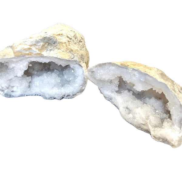Clear Quartz Geode Pair (Medium)