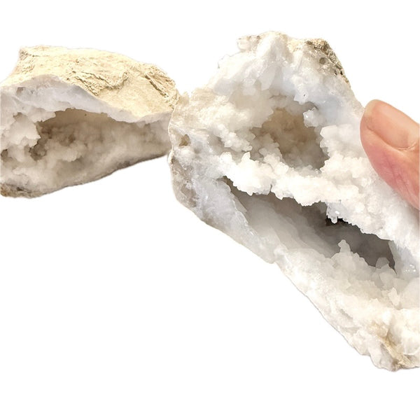 Clear Quartz Geode Pair (Medium)