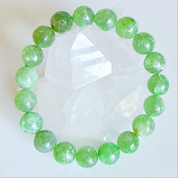 Emerald Green Lepidolite Bracelet 10mm (Rare)