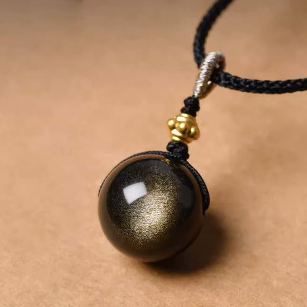 Gold Sheen Obsidian Necklace