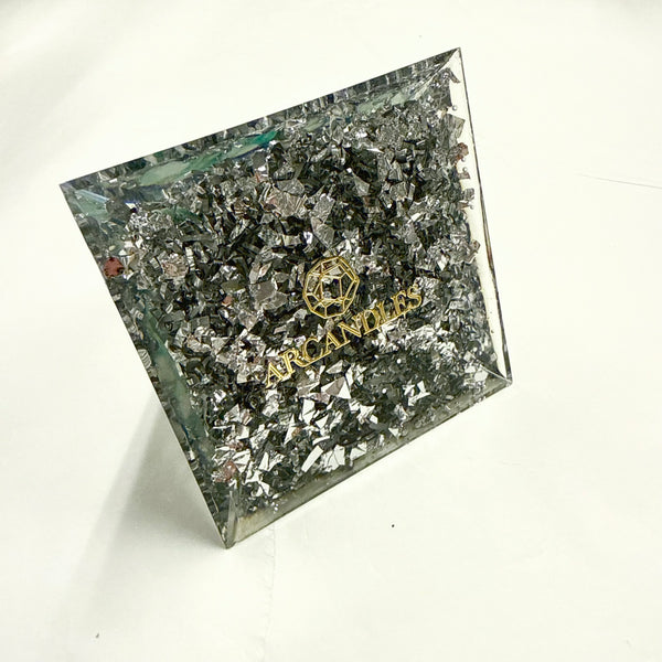 8cm Large Pyramid Orgonite |  Aquamarine, Lapis Lazuli, Amazonite | Throat Chakra