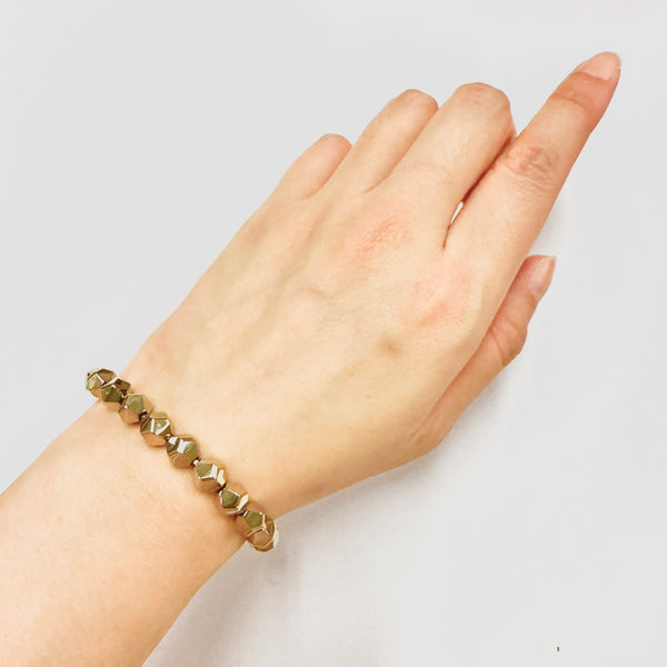 Pyrite Faceted Bracelet - Dodecahedron