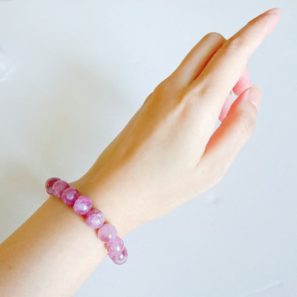 Rose Pink Lepidolite Bracelet 8mm (Rare)