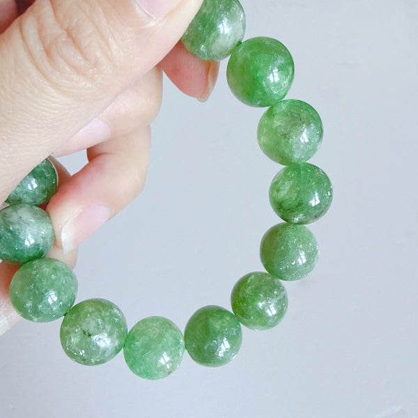 Emerald Green Lepidolite Bracelet 12.5mm (Rare)