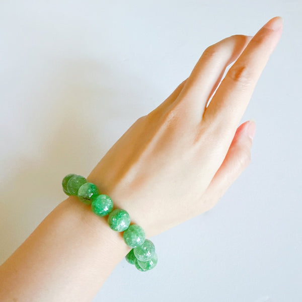 Emerald Green Lepidolite Bracelet 12.5mm (Rare)