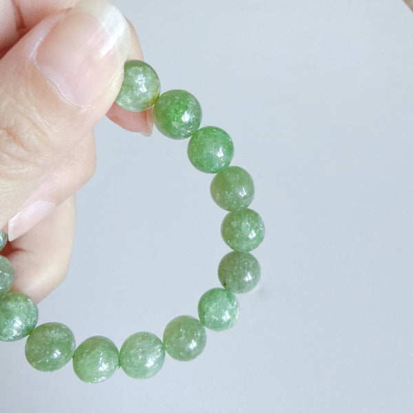Emerald Green Lepidolite Bracelet 10mm (Rare)