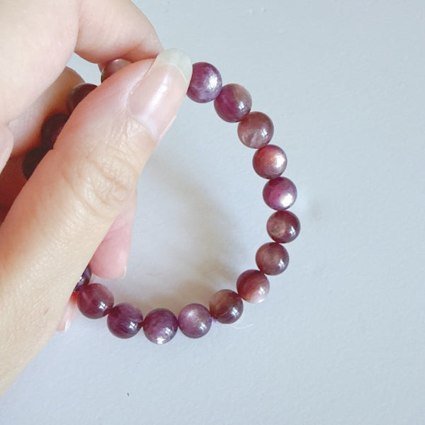 Purple Lepidolite Bracelet 9mm (Rare)