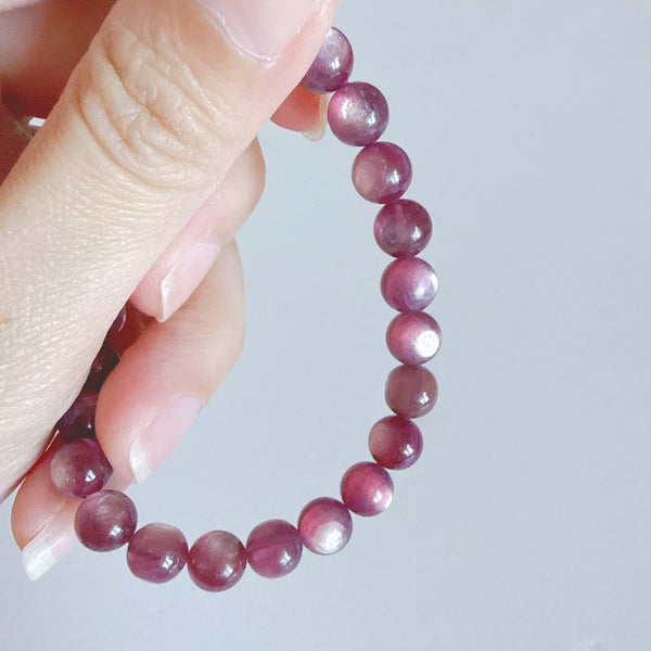 Purple Lepidolite Bracelet 7.5mm (Rare)