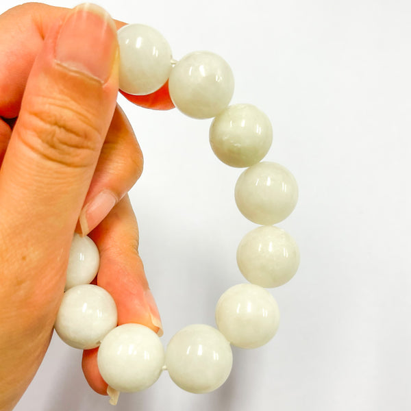 White Jade Bracelet 16mm