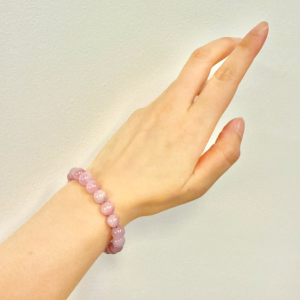 Kunzite Beaded Bracelet 9mm