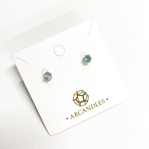 Blue Topaz Stud Earring 925 Sterling Silver