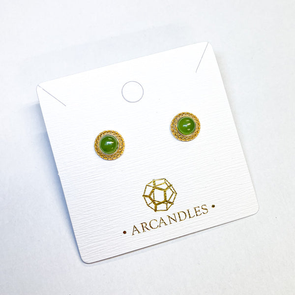 Jade Stud Earring 925 Sterling Silver 129