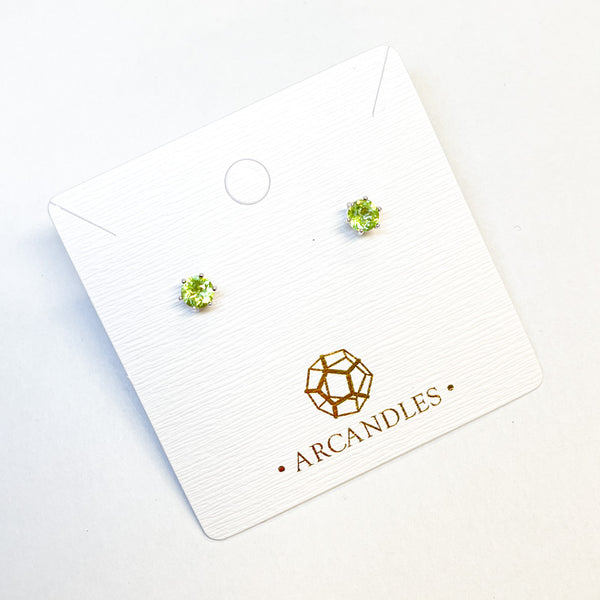 Peridot Stud Earring 925 Sterling Silver