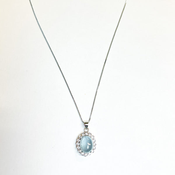 Aquamarine Flower Necklace