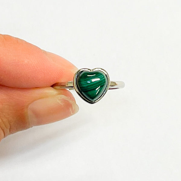 Malachite Heart Ring