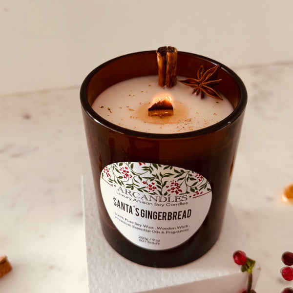 Santa's Gingerbread Candle