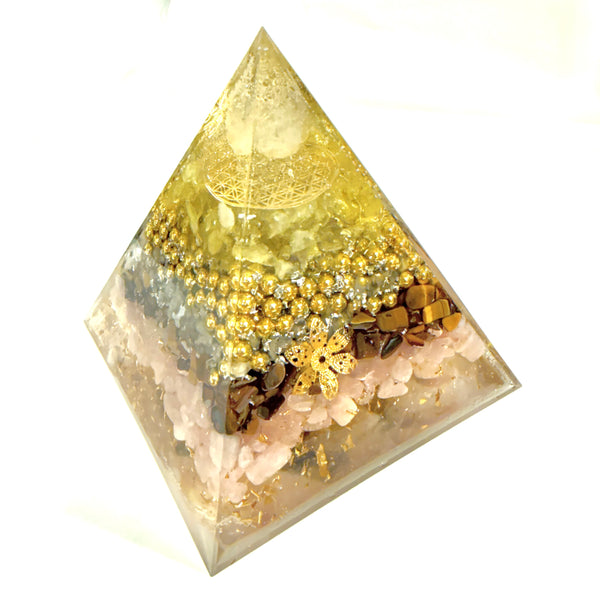 15cm Pyramid Orgonite - The Light of Abundance