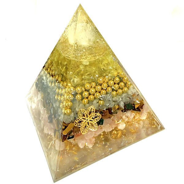 15cm Pyramid Orgonite - The Light of Abundance