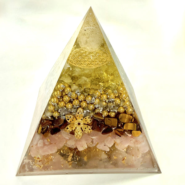 15cm Pyramid Orgonite - The Light of Abundance