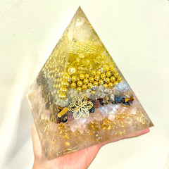 15cm Jumbo Pyramid Orgonite - The Light of Abundance