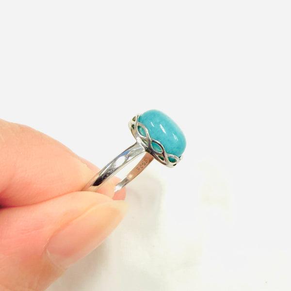 Amazonite 925 Sterling Silver ring Ring
