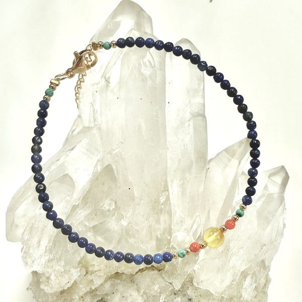 Lapis Lazuli Bracelet (With Amber)