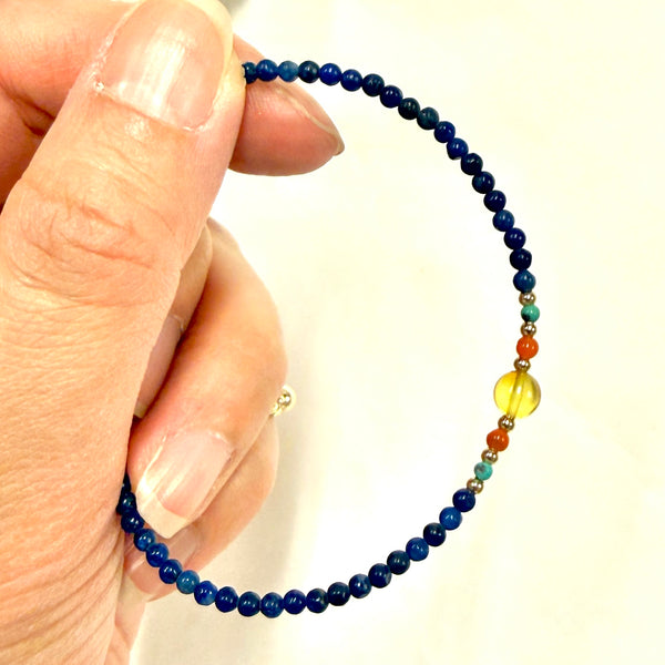 Lapis Lazuli Bracelet (With Amber)