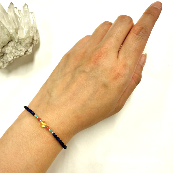 Lapis Lazuli Bracelet (With Amber)