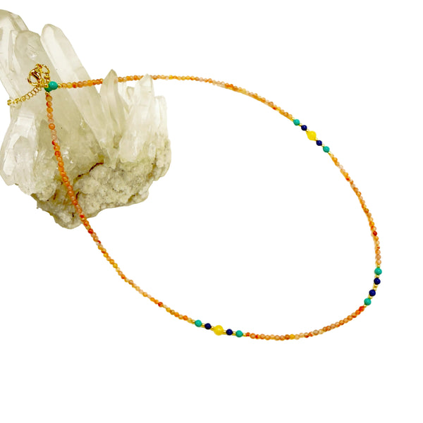 Carnelian Necklace with Amber
