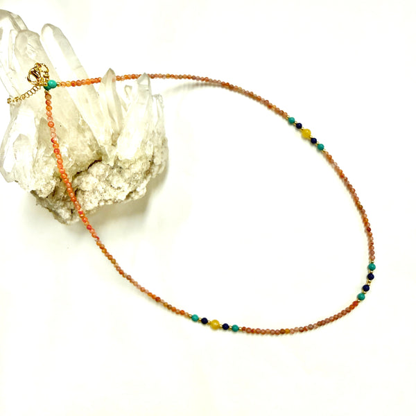 Carnelian Necklace with Amber