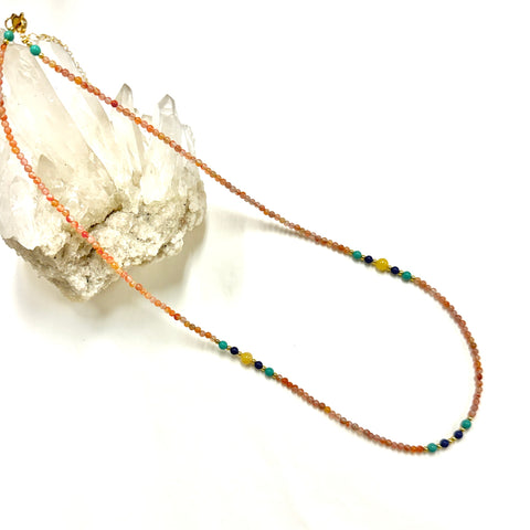 Carnelian Necklace with Amber