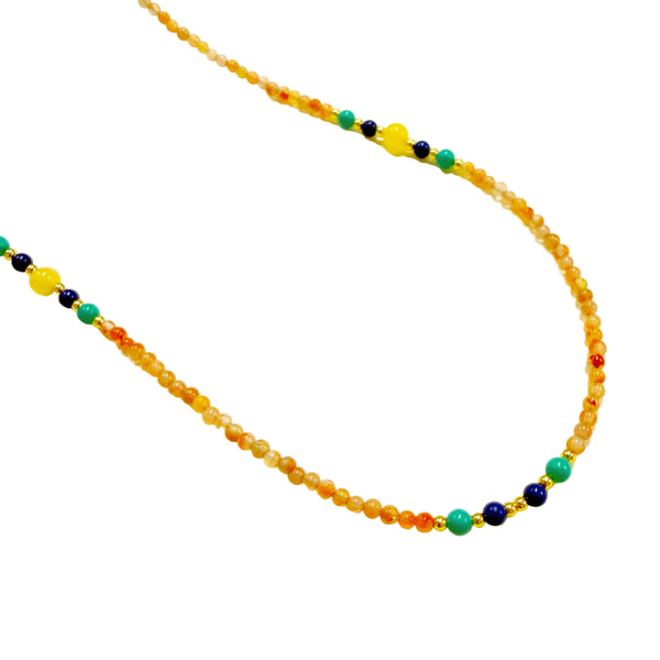 Carnelian Necklace with Amber