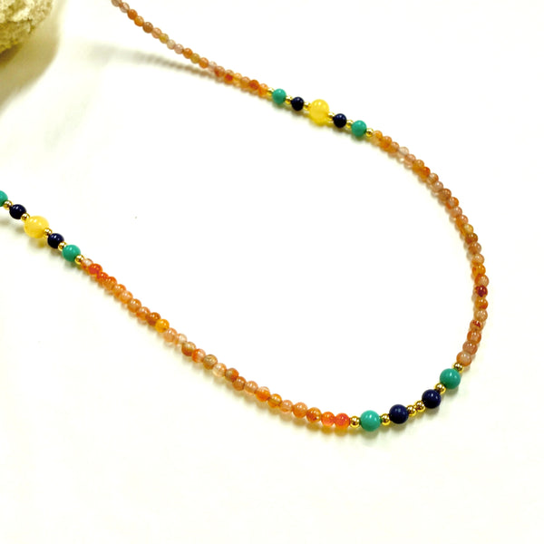 Carnelian Necklace with Amber