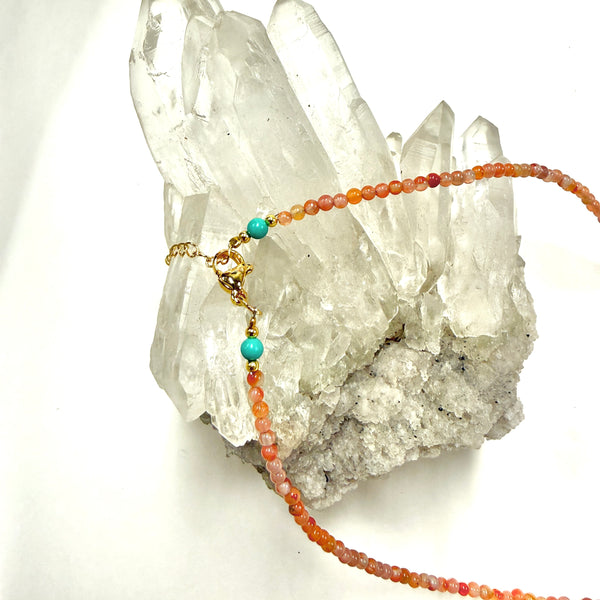 Carnelian Necklace with Amber