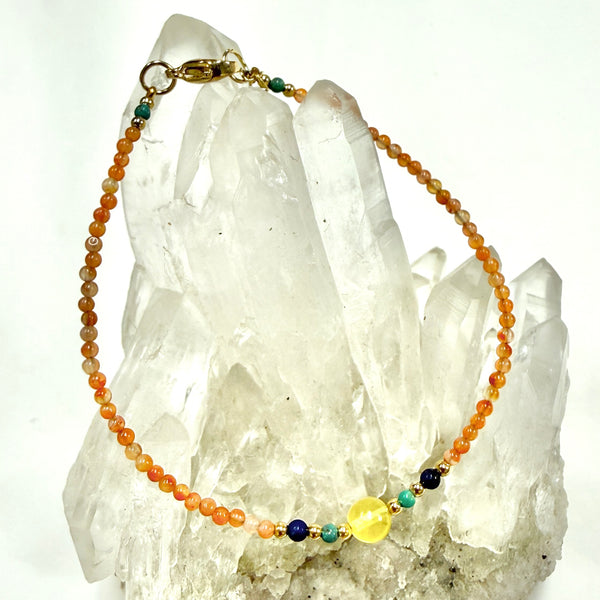 Carnelian Bracelet with Amber