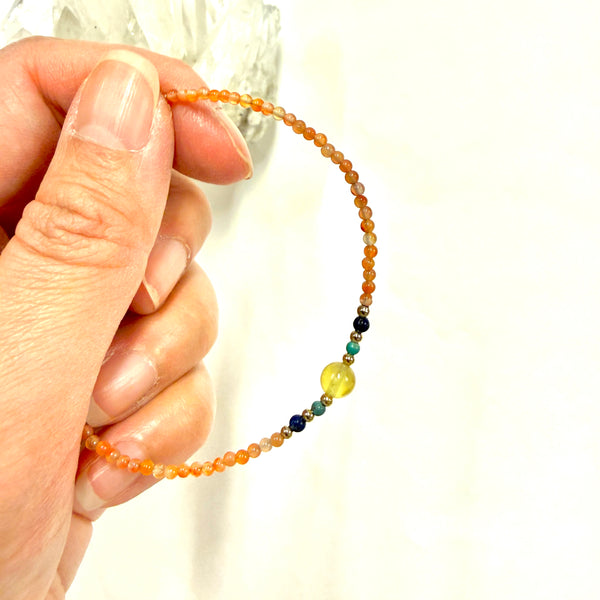 Carnelian Bracelet with Amber