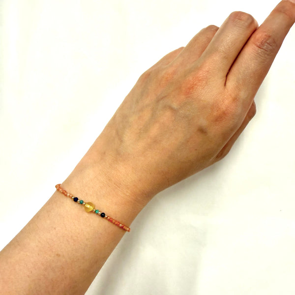 Carnelian Bracelet with Amber