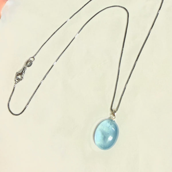 Aquamarine Oval Necklace