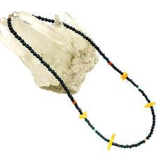 Lapis Lazuli and Amber Beaded Necklace