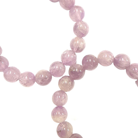 Lavender Amethyst Bracelet 11mm beads on a white background